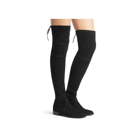 Stuart Weitzman Lowland Stretch Suede Over-the-Knee Boots Black Size 6.5 M S2167 - Picture 2 of 13